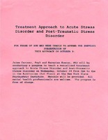 Treatment Approahc to Acute Stress Disorder and Post-Traumatic Stress Disorder
