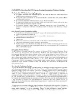 FACT SHEETS - More About The WTC Program, Screening Examinations, Preliminary Findings