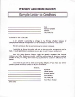 Sample Letter to Creditors