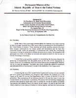 Statement by Ambassador of the Islamic Republic of Iran to the United Nations [1 of 5]