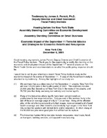 Economic Impact of the September 11 Terrorist Attacks and Strategies for Economic Rebirth and Resurg