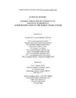 Summary Report: Characterization of Particulate Found in Apartments After Destruction of the World T